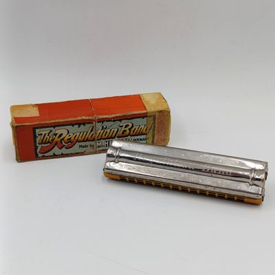 Vintage Hohner Regulation Band Harmonica in box