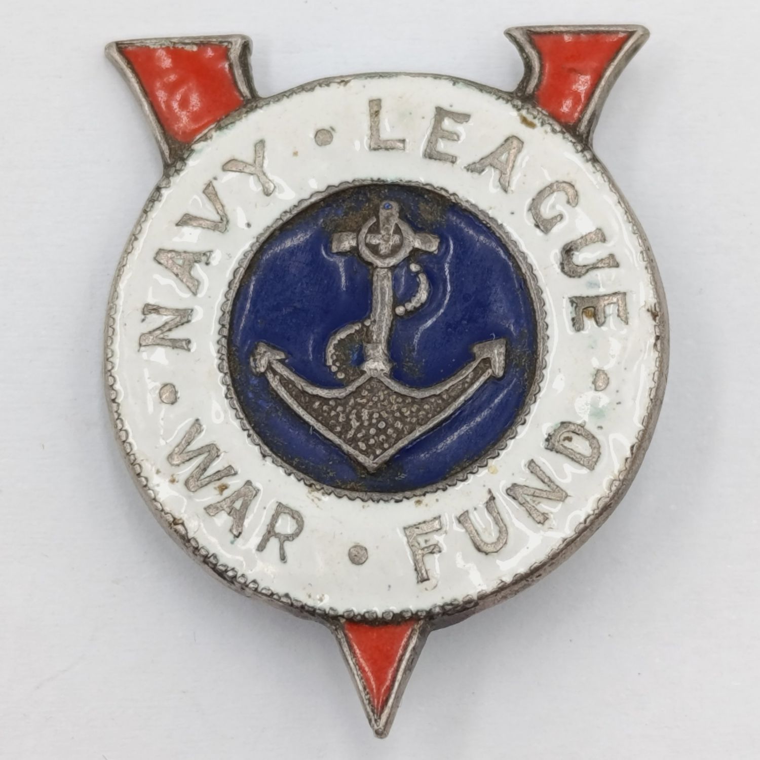 Vintage Silver Navy League war fund badge - no pin