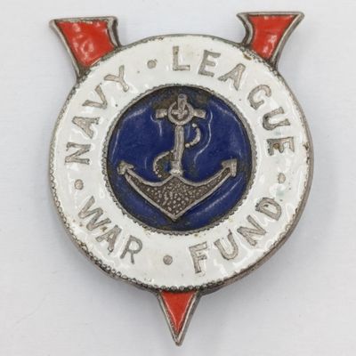 Vintage Silver Navy League war fund badge - no pin