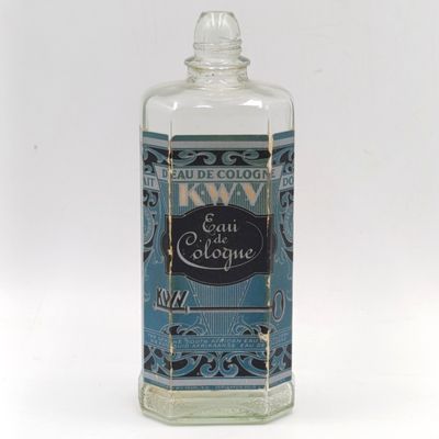 Vintage KWV Eau de Cologne glass bottle - no lid