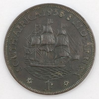 1936 SA Union George V one Penny - XF