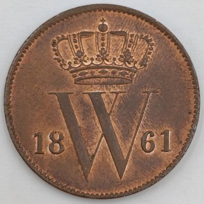 1861 Netherlands 1 cent - UNC - Excellent