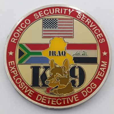 US Embassy Iraq K9 explosive detective dog team challenge coin