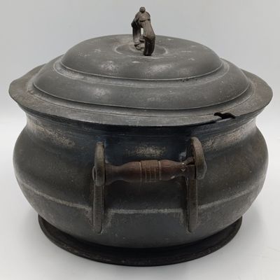 Antique Pewter soup tureen - no markings - circa 1880's