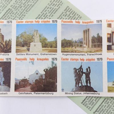 South Africa set of 10 Easter stamps of 1979 with info page