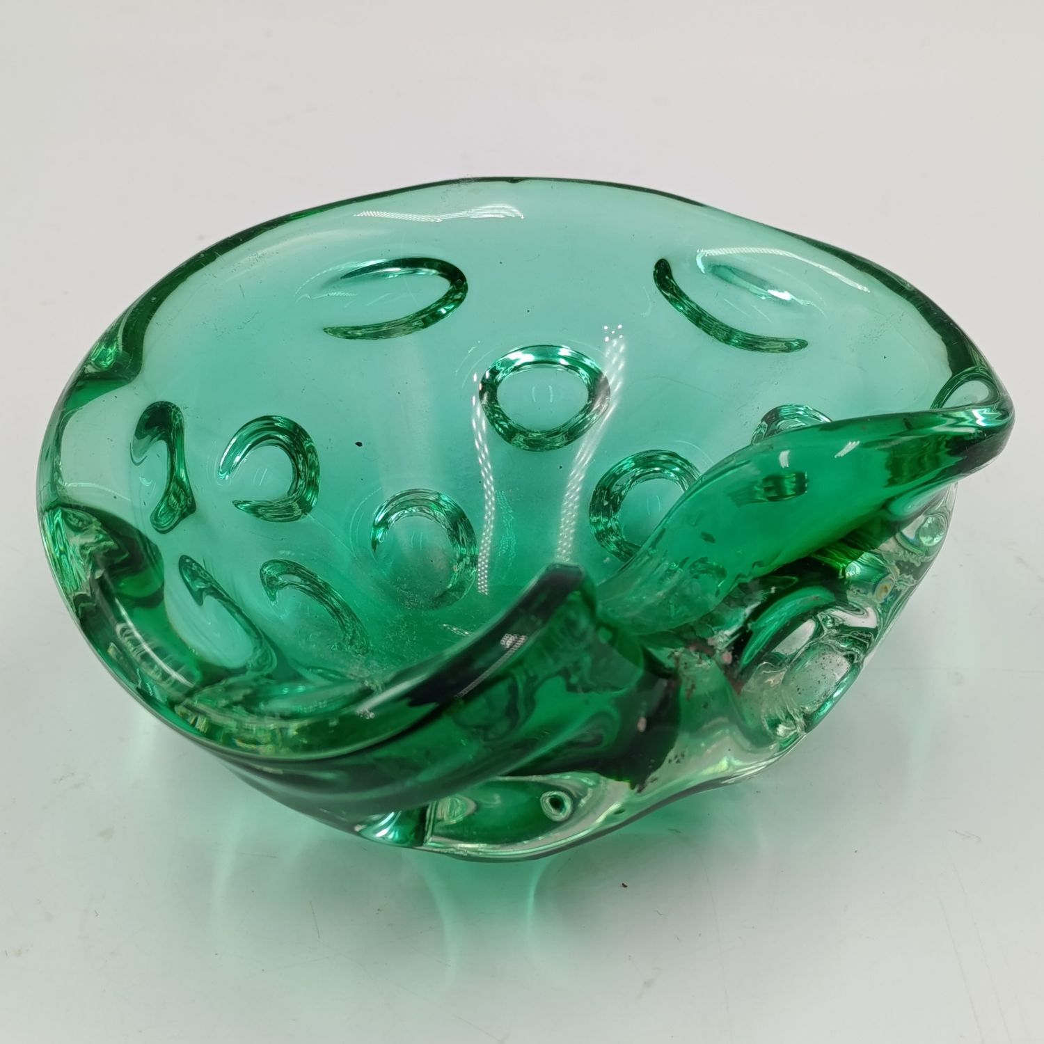 Vintage Green Murano glass ashtray