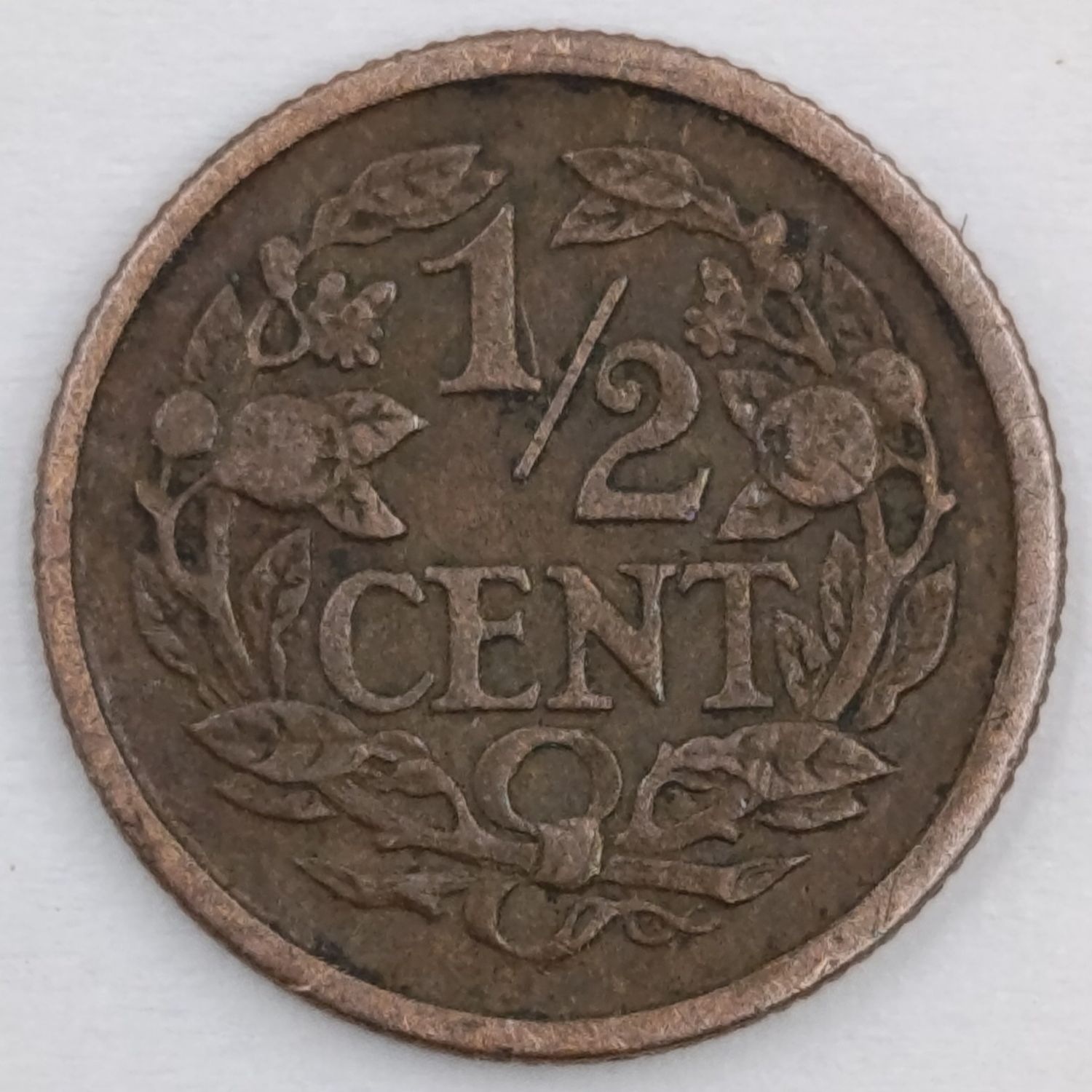 Netherlands 1915 XF half cent