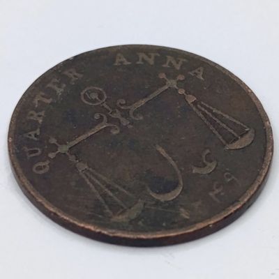 1833 Quarter Anna East India Company Calcutta mint Fine