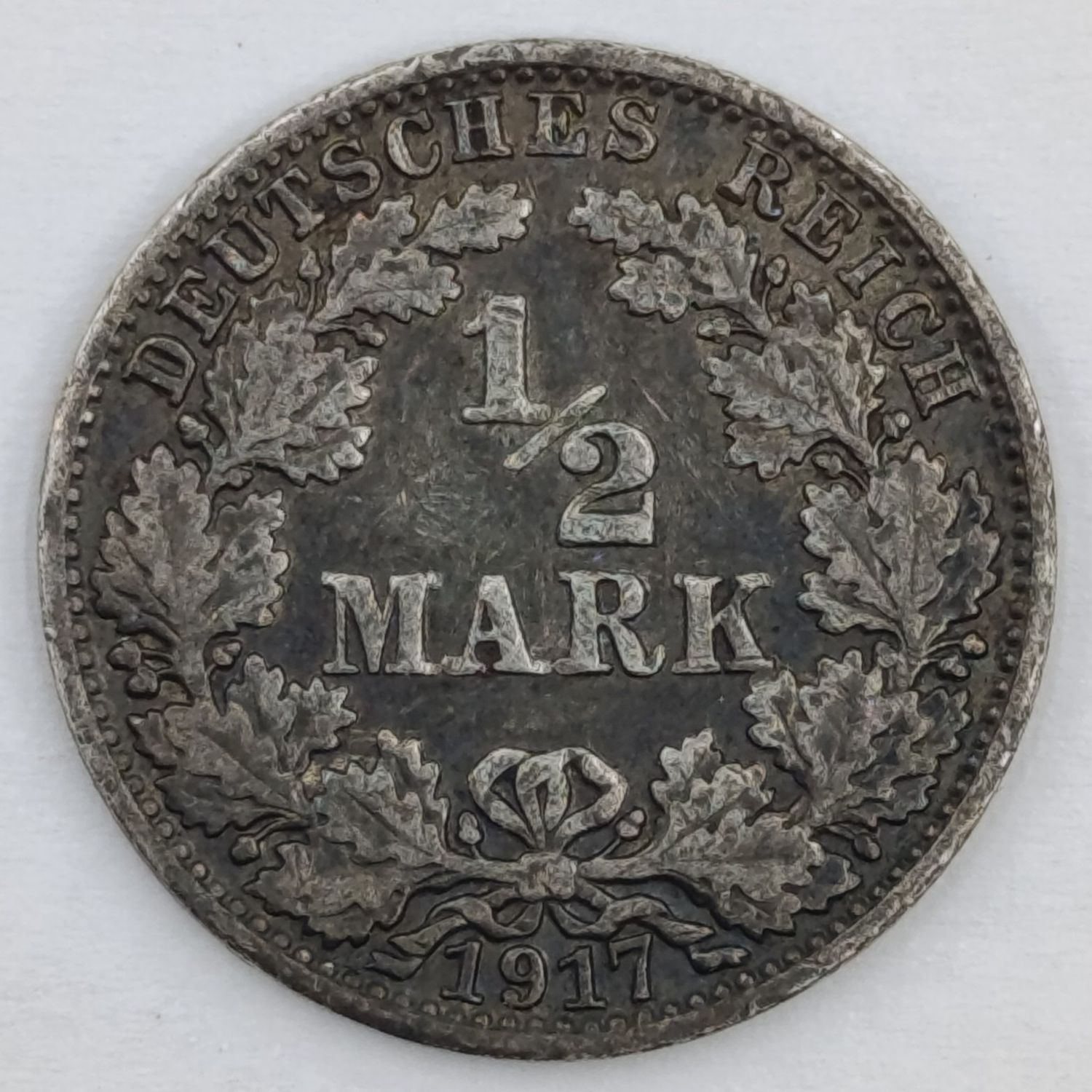 German European 1917 A half mark proof details