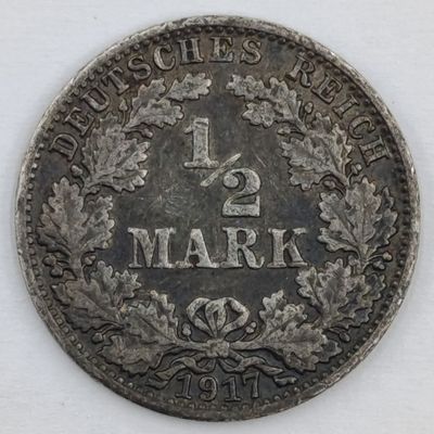 German European 1917 A half mark proof details