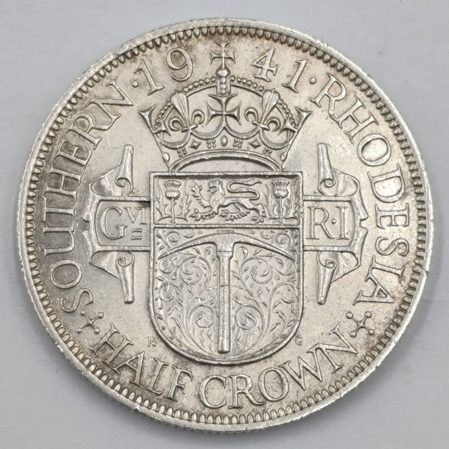 1941 Southern Rhodesia silver half crown