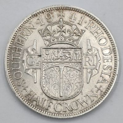 1941 Southern Rhodesia silver half crown