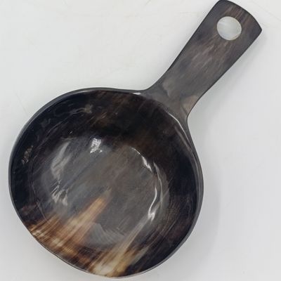 Vintage Salad spoon made from horn with mother of pearl insert