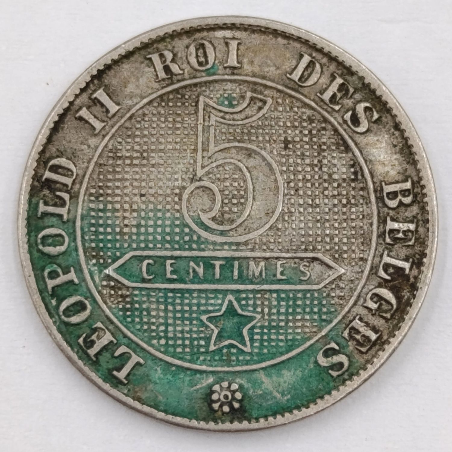 1901 Belgian 5 centimes - in XF condition