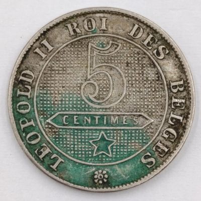 1901 Belgian 5 centimes - in XF condition