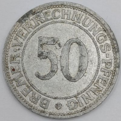 50 Pfennig emergency coinage of Free Hanseatic City of Bremen