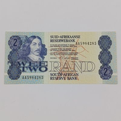 South Africa Cl Stals Lot of 4 uncirculated R2 banknotes AA series consecutive numbers