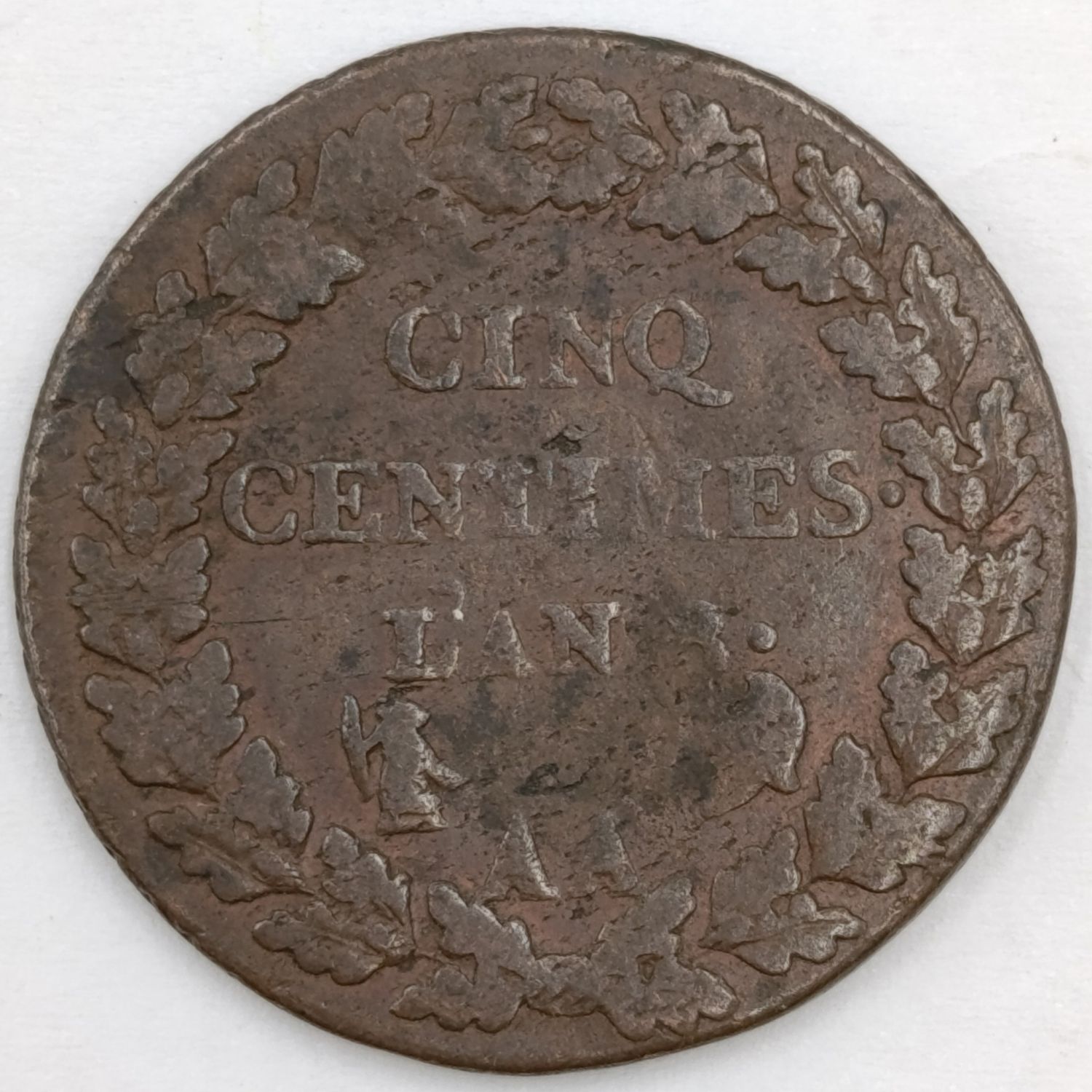 Circa 1800 France 5 centimes Dupré year - AA date mark - Metz mint - rarely seen