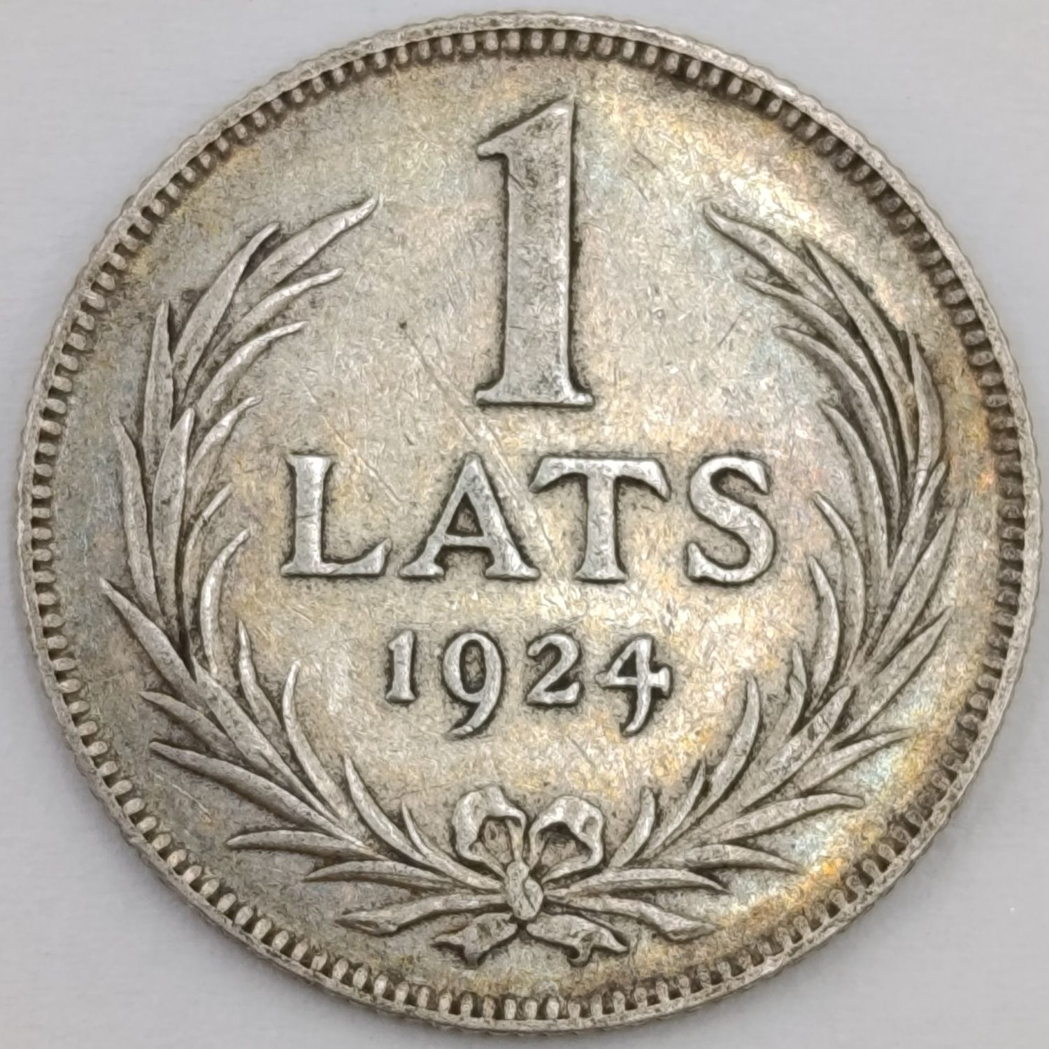 Latvia 1924 One Lats silver XF