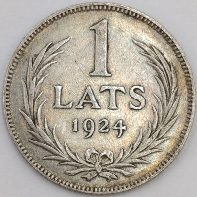 Latvia 1924 One Lats silver XF