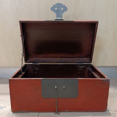 Antique Chinese red wooden box