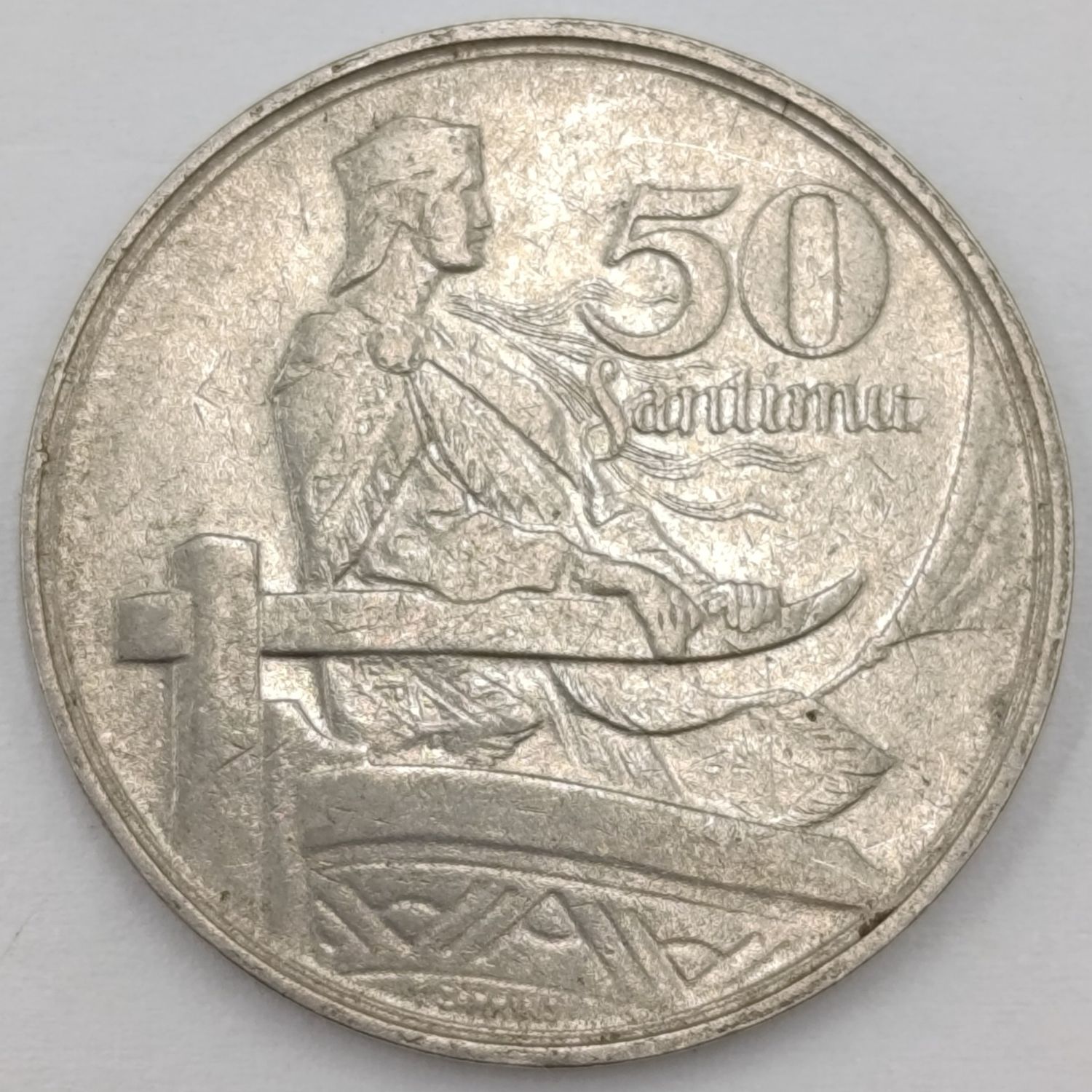 Latvia 1922 Fifty Santimu VF+