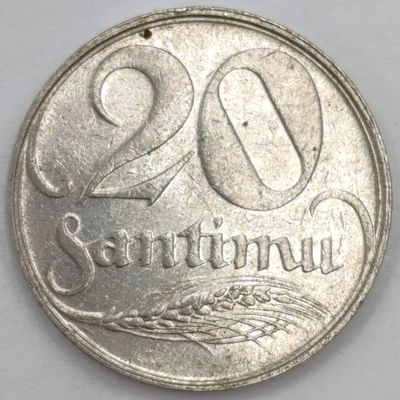 Latvia 1922 Twenty Santimu AU
