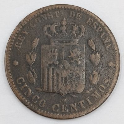 1878 Spain 5 Centimos VF