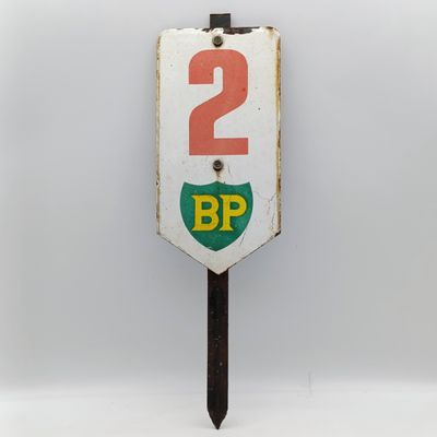 Vintage BP hole 2 golf tee enamel sign
