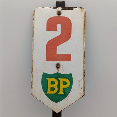 Vintage BP hole 2 golf tee enamel sign