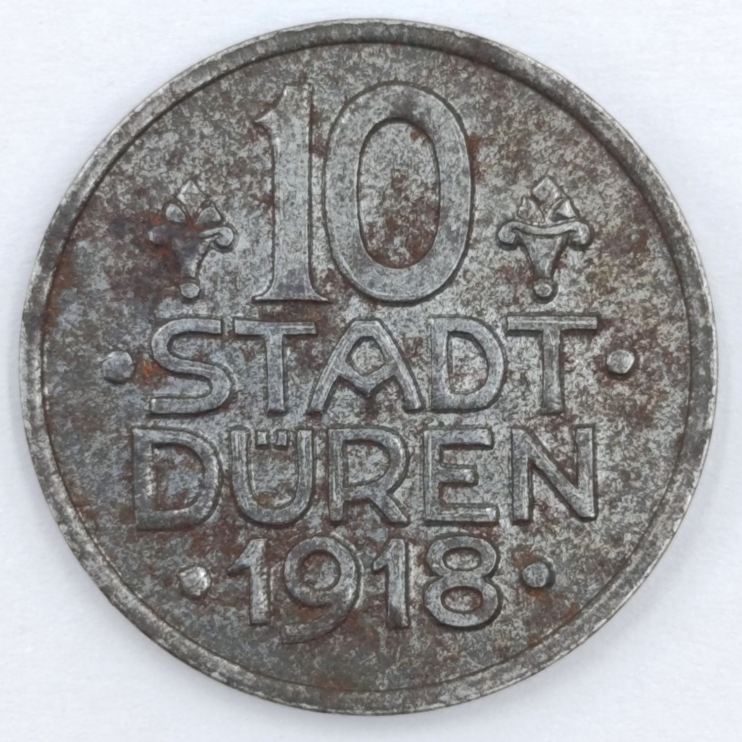 1918 WW1 Emergency coinage DUREN 10 PFENNIG