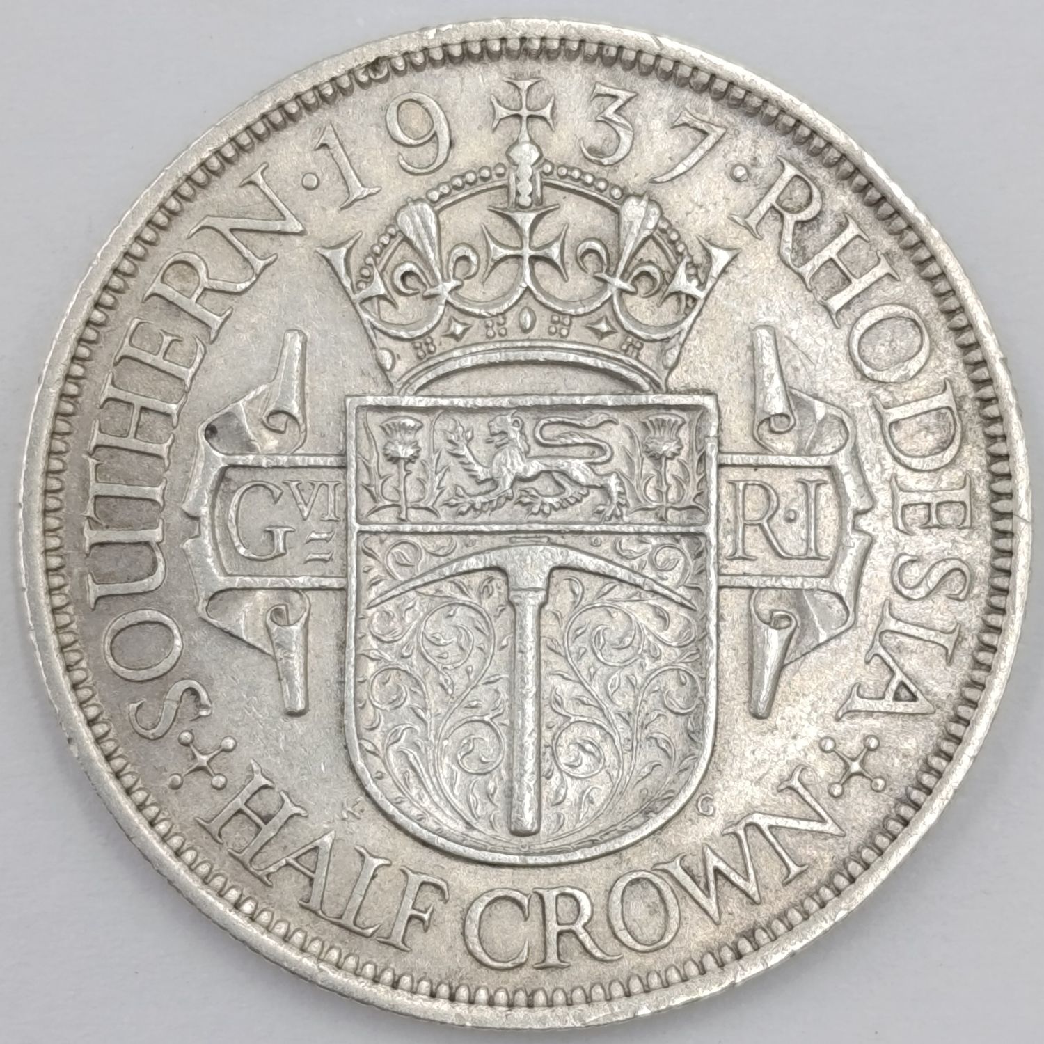 1937 Southern Rhodesia silver half crown