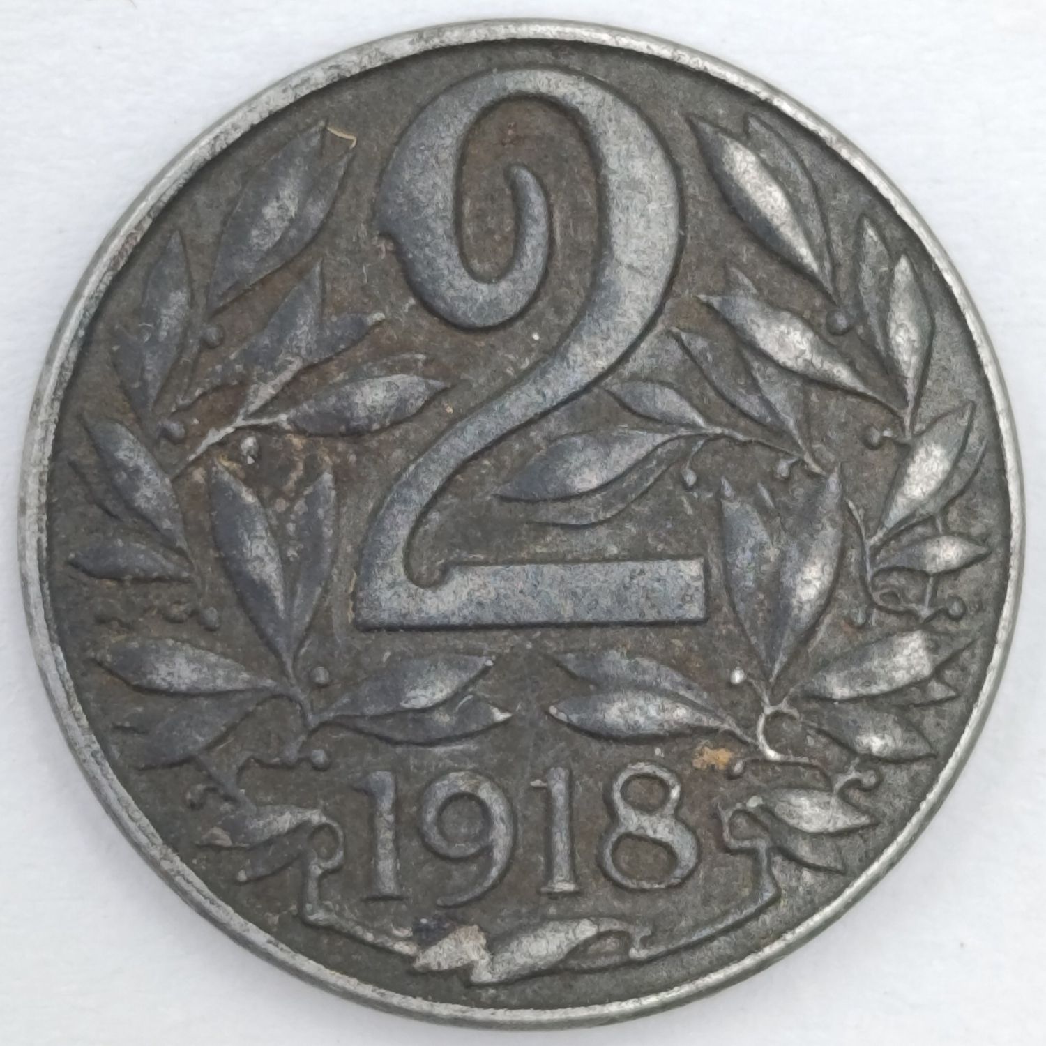 Austria 1918 Two Heller XF+/AU
