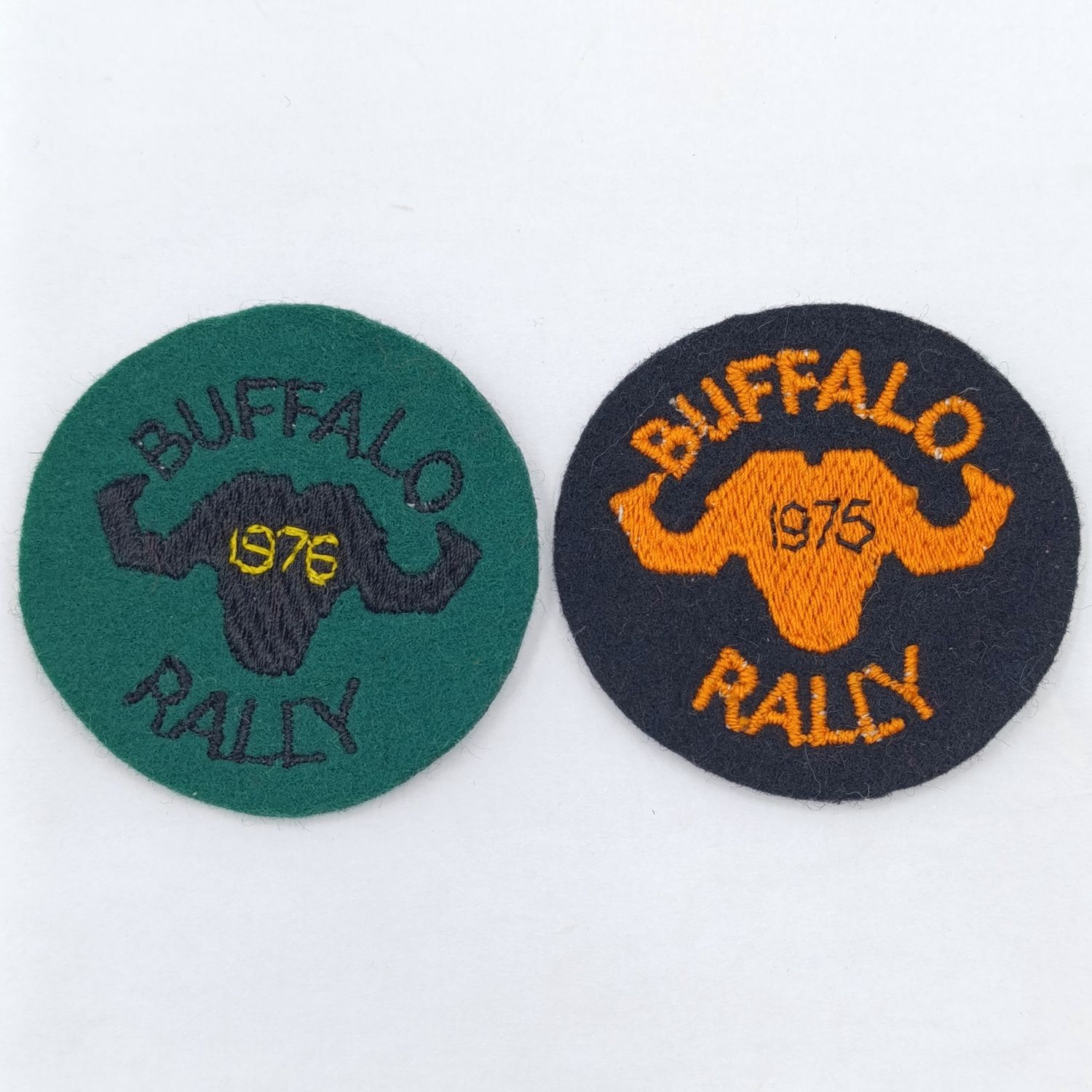 Buffalo Rally Patches for 1975 and 1976 - original