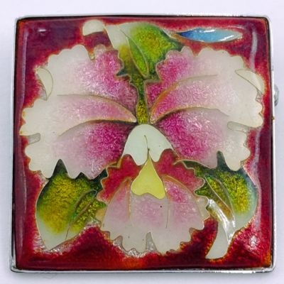 Vintage Ginbari foil flower brooch
