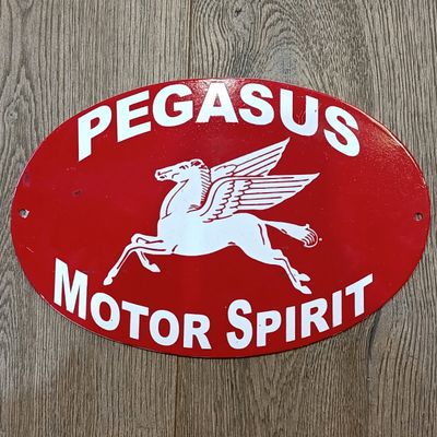 Vintage Pegasus Motor Spirit enamel sign