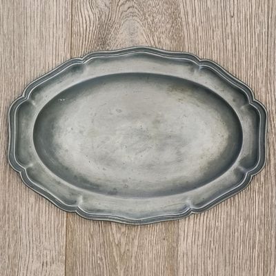 Antique oval pewter platter