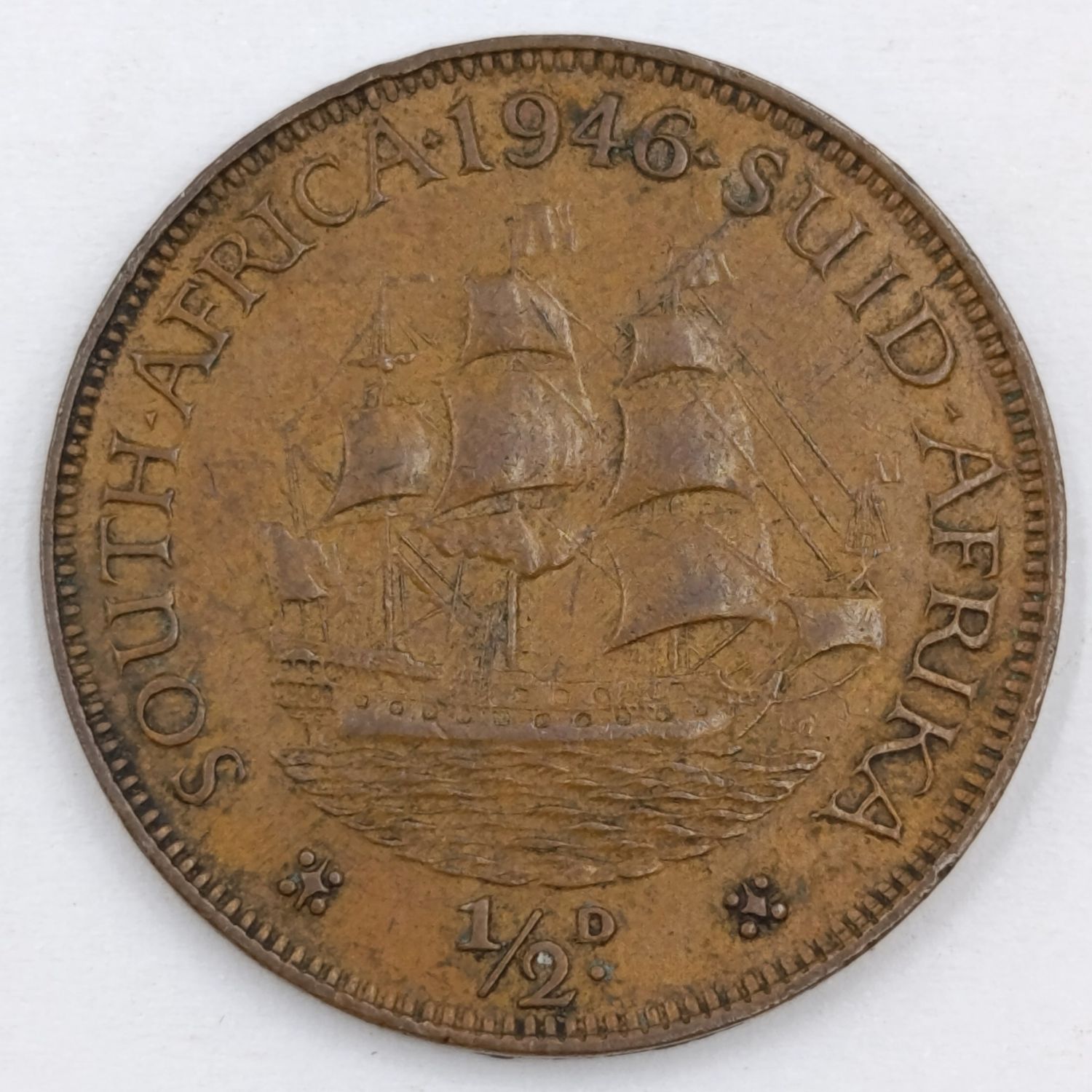 South Africa 1946 half penny XF