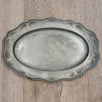 Antique oval pewter platter