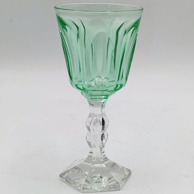 Arte Nouveau Uranium glass Lemon green glass - footpiece chipped