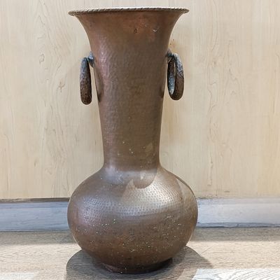 Vintage large copper vase with handles