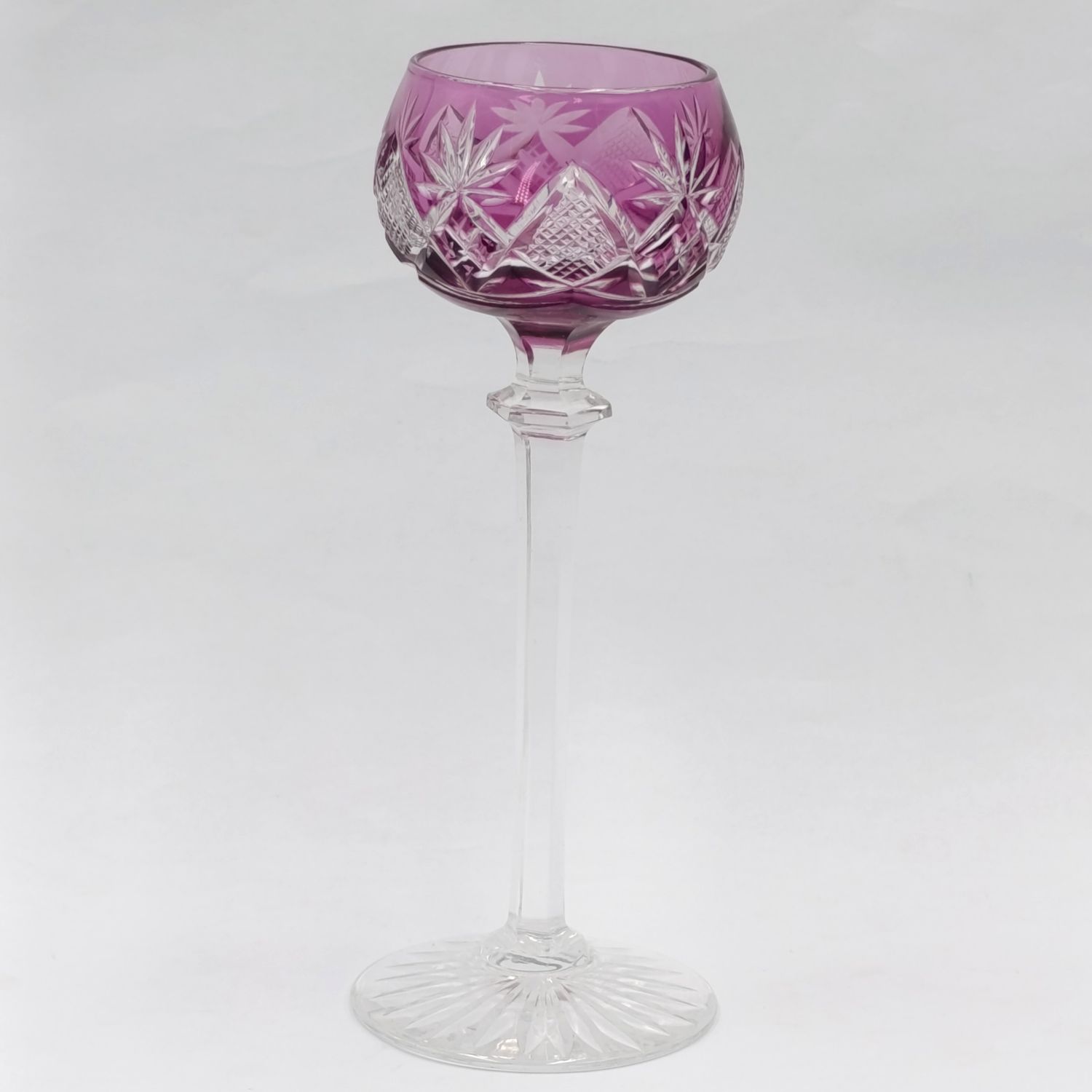 Vintage Val st Lambert crystal purple Liqueur glass