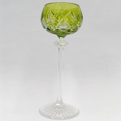 Vintage Val st Lambert crystal green Liqueur glass