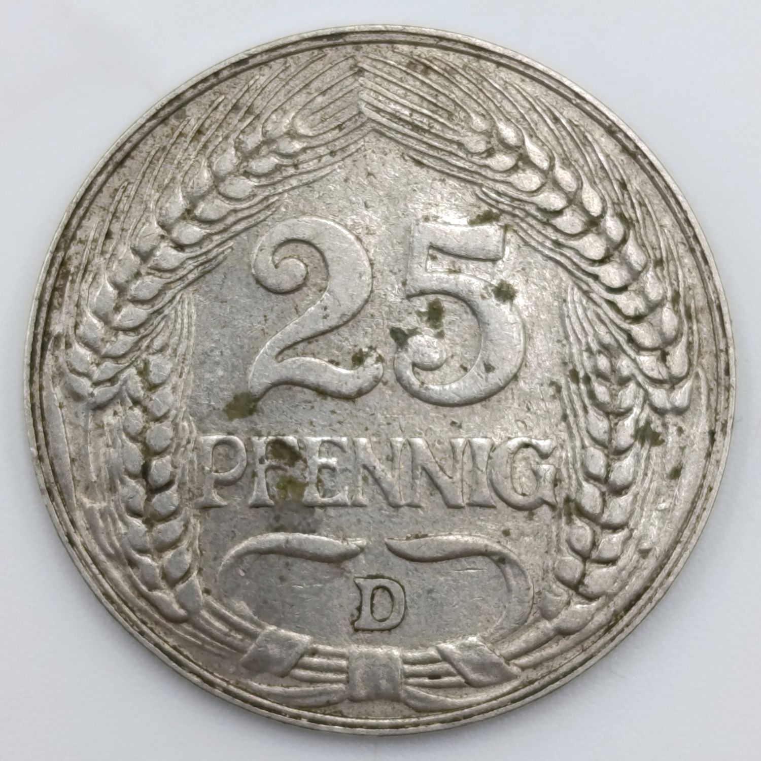 Germany Empire 1909 D 25 pfennig XF