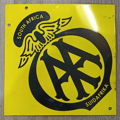 Vintage AA-Automobile Association South Africa enamel sign