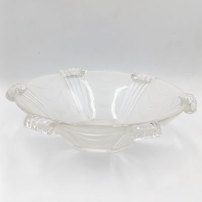 Vintage Art Deco frsted glass bowl - have some wear on footpieces