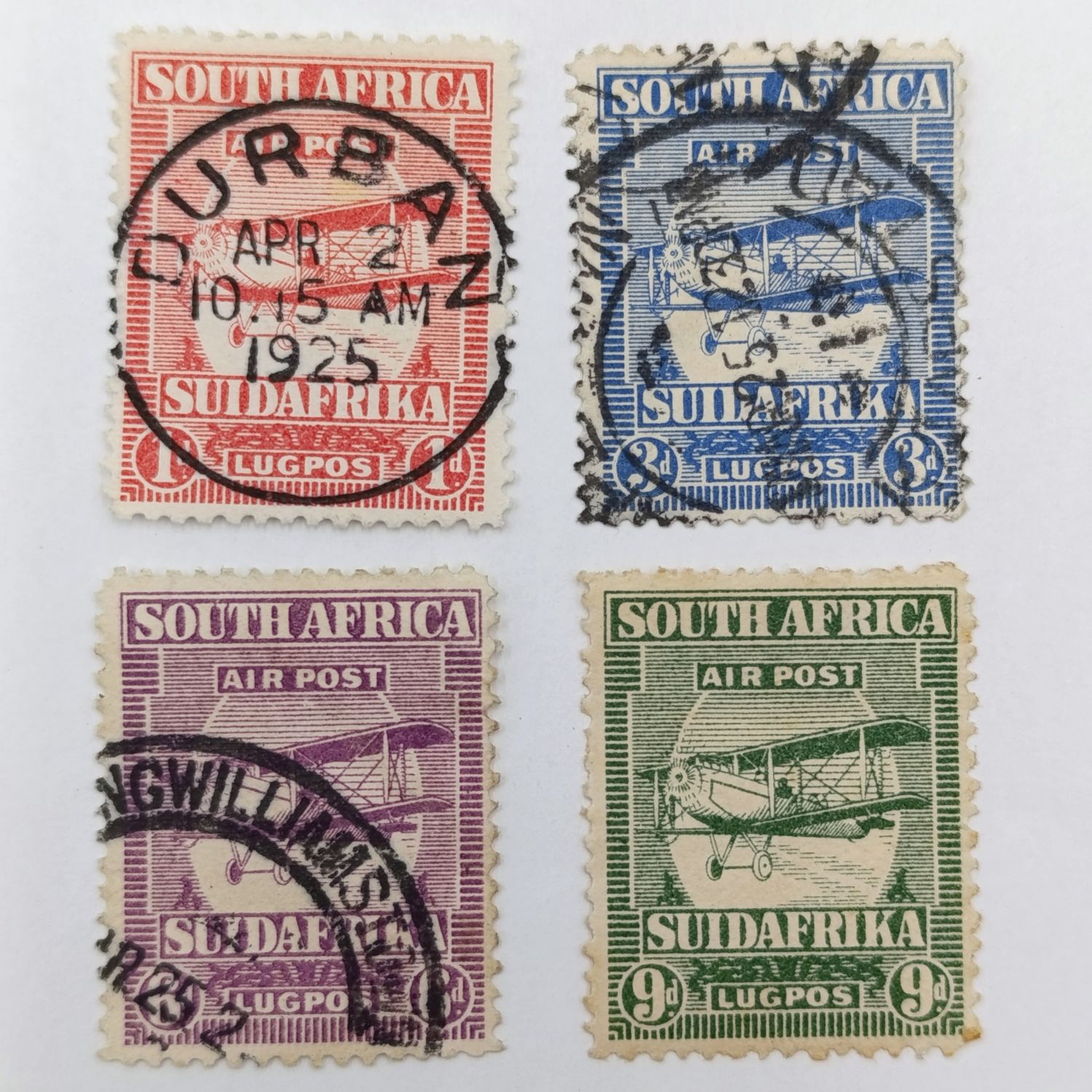 South Africa First airmail issue set of stamps