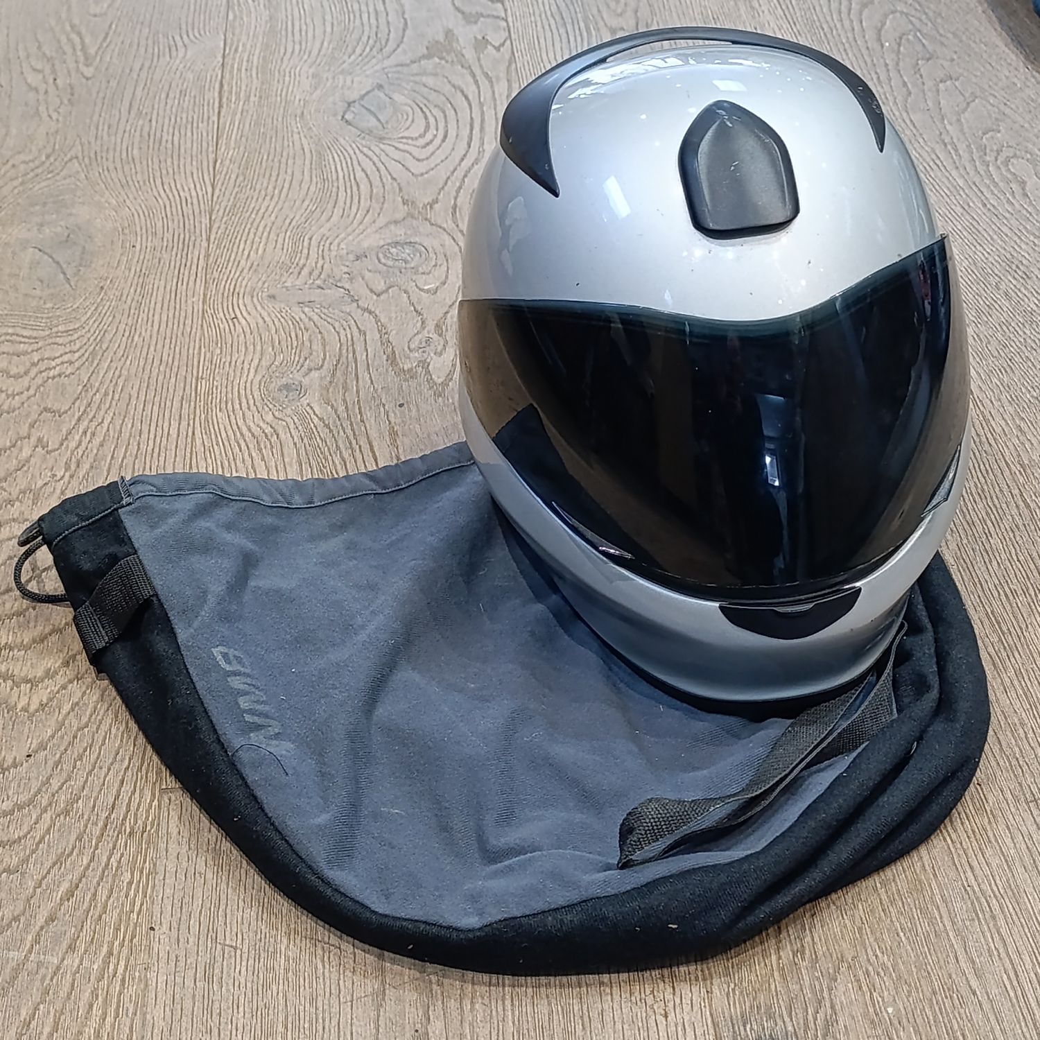 Genuine BMW motorcycle helmet with bag - some minor scuff marks