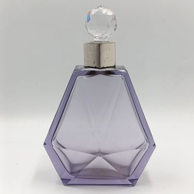 Vintage German Purple Crystal decanter with 800 silver trim