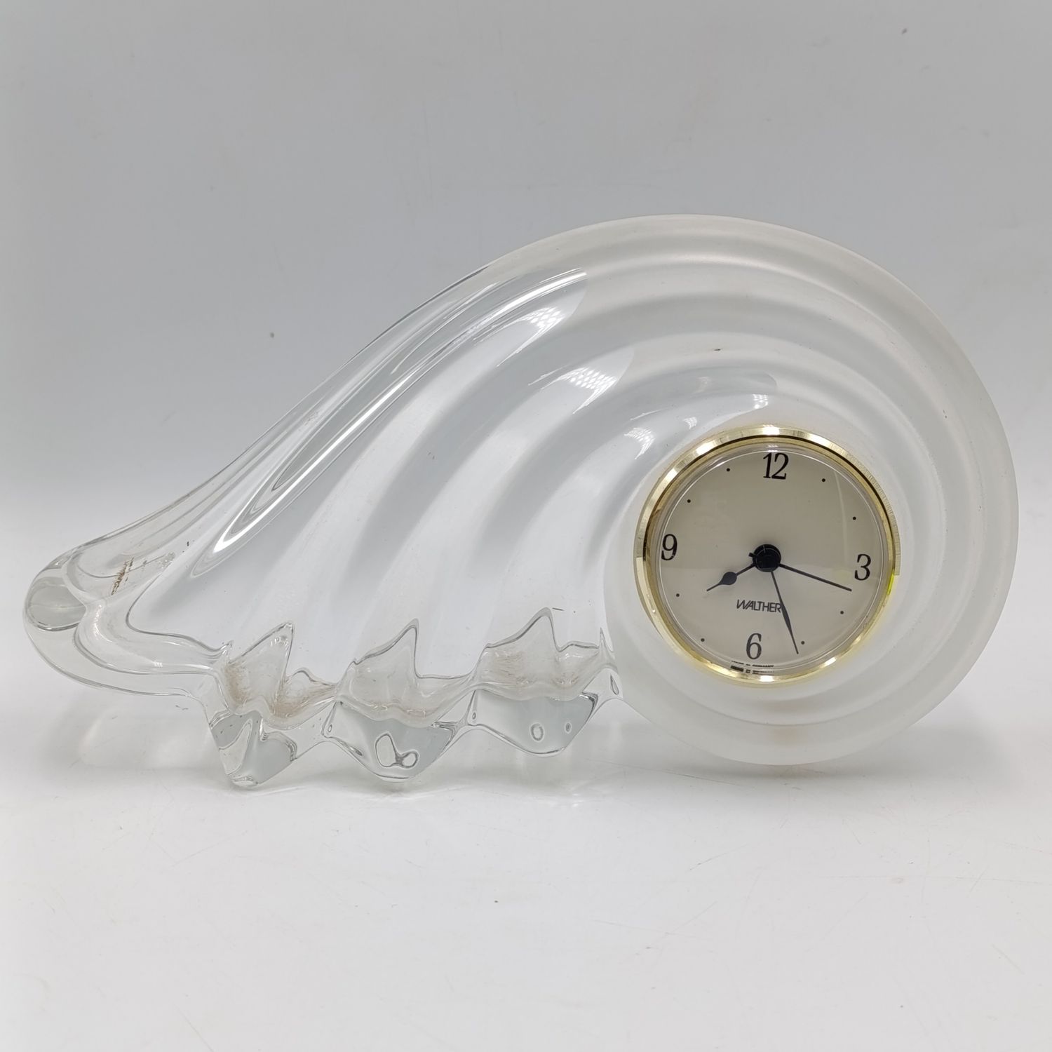 Vintage Art Deco style Walther crystal glass mantel clock - not running